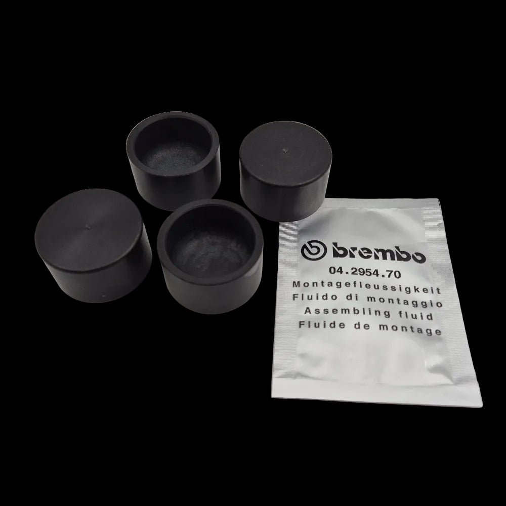 Set van 4 zuigers voor 34mm Brembo M4 remklauw - boven en onderaanzicht