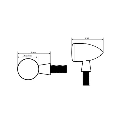 Luz trasera LED de Highsider, luz de freno, unidad de señal de giro cabezal doble, negro, teñido