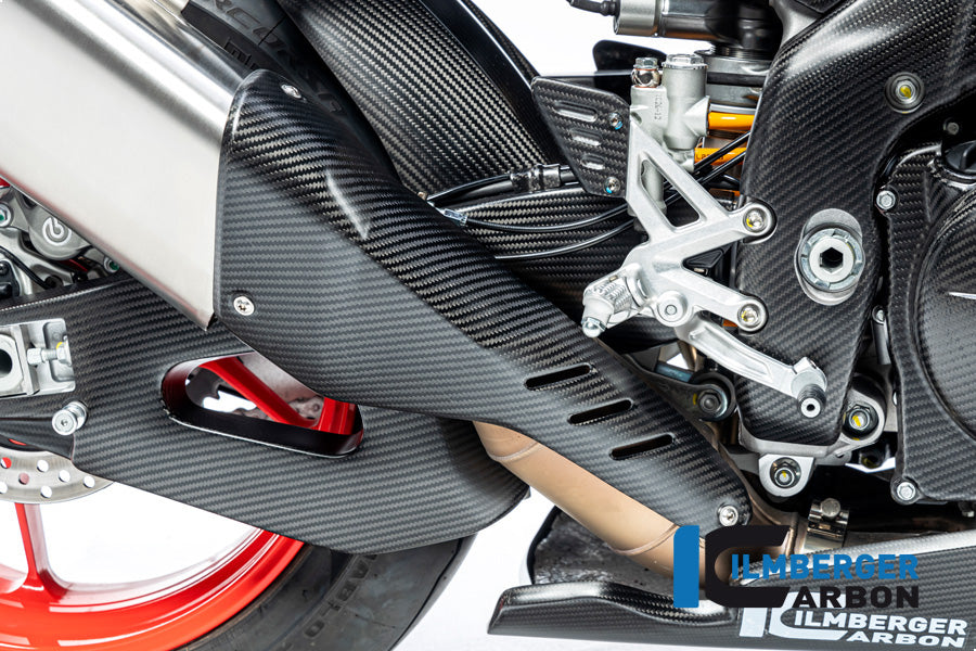 Uitlaathitteschild mat carbont carbon Aprilia RSV4 (2021+)