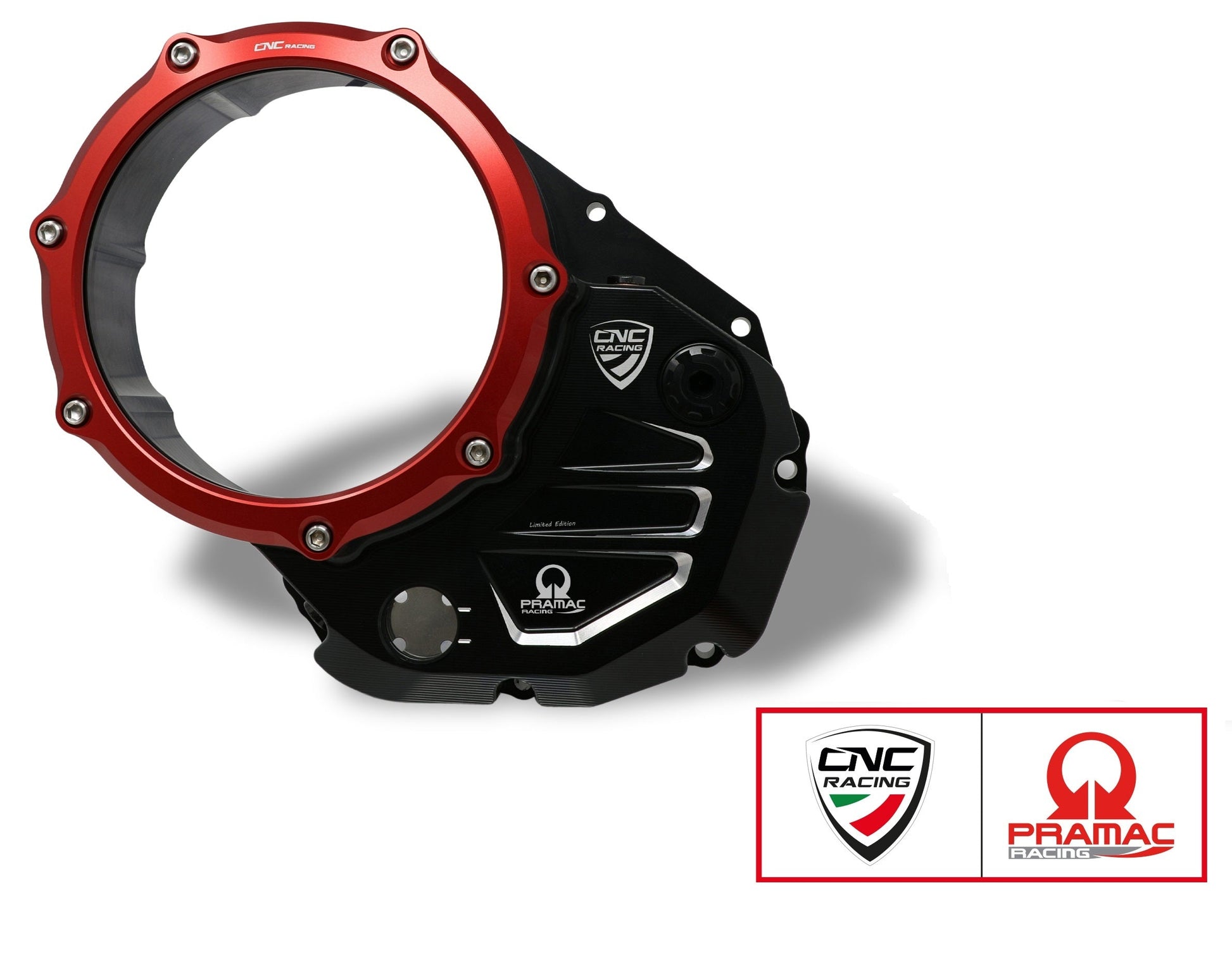 Koppelingsdeksel met open venster Pramac Racing Edition Ducati Hypermotard 950 RVE (2020-2025) zwart-rood