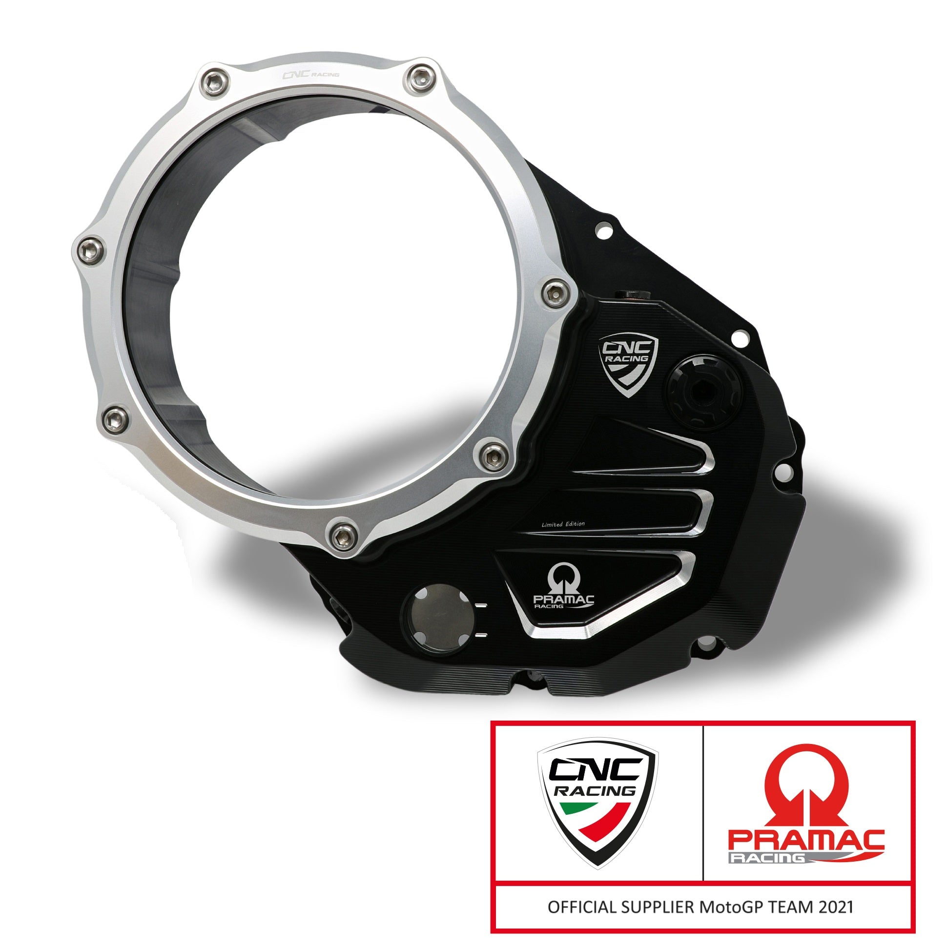 Koppelingsdeksel met open venster Pramac Racing Edition Ducati Hypermotard 950 RVE (2020-2025) zwart-zilver