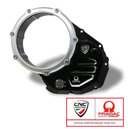 Koppelingsdeksel met open venster Pramac Racing Edition Ducati Hypermotard 950 RVE (2020-2025) zwart-zilver