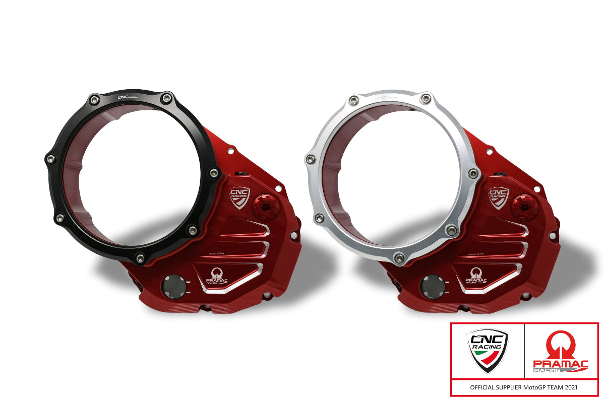 Koppelingsdeksel met open venster Pramac Racing Edition Ducati Monster 821 Stripe (2016-2017) rood-zwart en rood-zilver