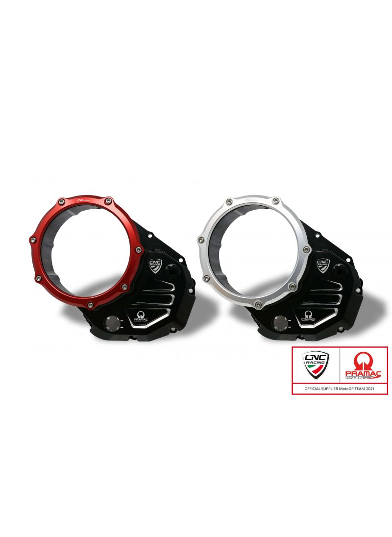 Clutch Cover Bicolore Monster 937 / DesertX - Pramac Racing Limited Edition - Silver Coloured-Red