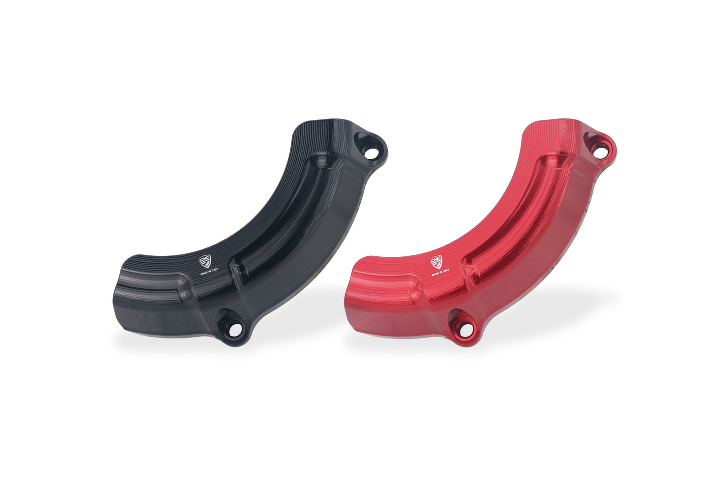 CNC Racing beschermsliders zwart en rood voor transparant koppelingsdeksel CA511 – Ducati 890cc V2