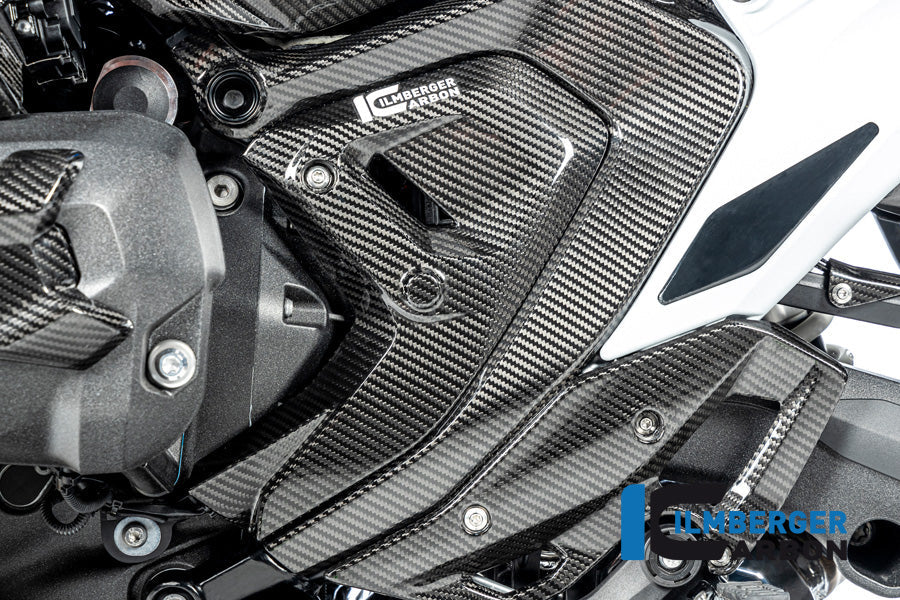 Driehoekige Frame cover links glanzend carbon BMW R1300GS Option 719 Tramuntana 2023+