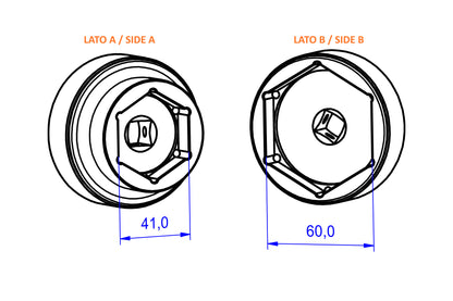 Achterwielmoeren dop gereedschap 60mm / 41mm voor KTM