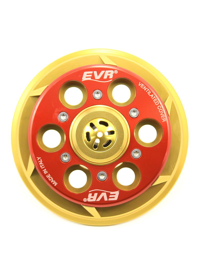 EVR vented pressure plate for clutch - gold coloured base / red top plate