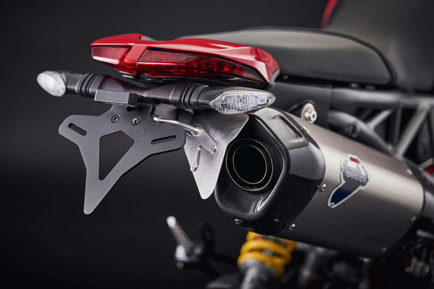 Evotech Ducati Hypermotard 950 RVE Kentekenplaathouder (2020-2025) (Termignoni Single Race Exhaust Compatible)
