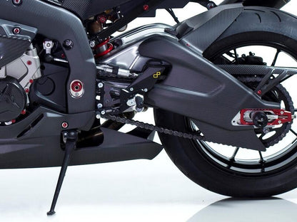 Conjunto de enlaces de freno ajustables R (edición especial) con reposapiés plegables y protectores de tacones de carbono BMW HP4 2013-2018