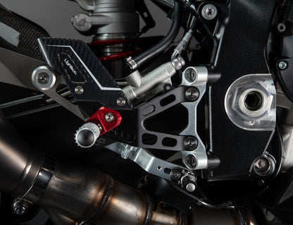 Justerbar bromslänkuppsättning R (specialutgåva) med fällbara fotstöd och kolhälskydd BMW S1000RR (2019-2024)