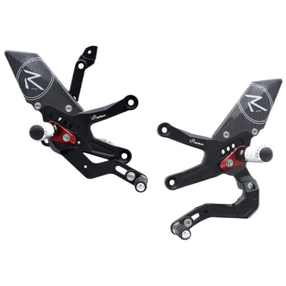 Conjunto de enlace de freno ajustable R (edición especial) con reposapiés plegables y patrón de interruptor viceversa (cambio de GP) Kawasaki Ninja ZX-10R Performance 2021+