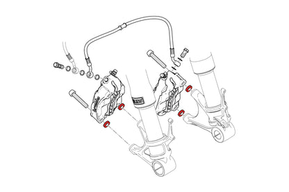 Remklauw Spacer Kit (4 st.) Aprilia RSV4 (2025+)