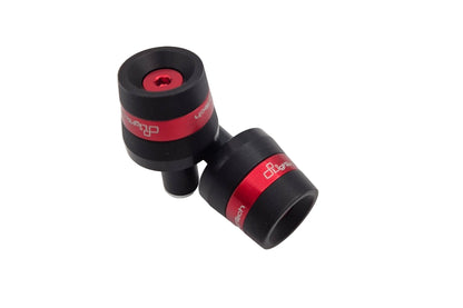 Lightech stuurgewichset KTM301 zwart-rood voor sturen met 12mm binnendiameter - bovenaanzicht
