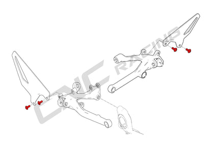 Exploded-view tekening van de CNC Racing heelplate boutenset voor Ducati Panigale V4 (2018–2019).