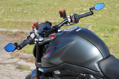 Bar-End Spiegel Evo rechts MR711 CNC Racing Kawasaki Z900 RS SE (2023+) gemonteerd op Monster omhoog geplaatst