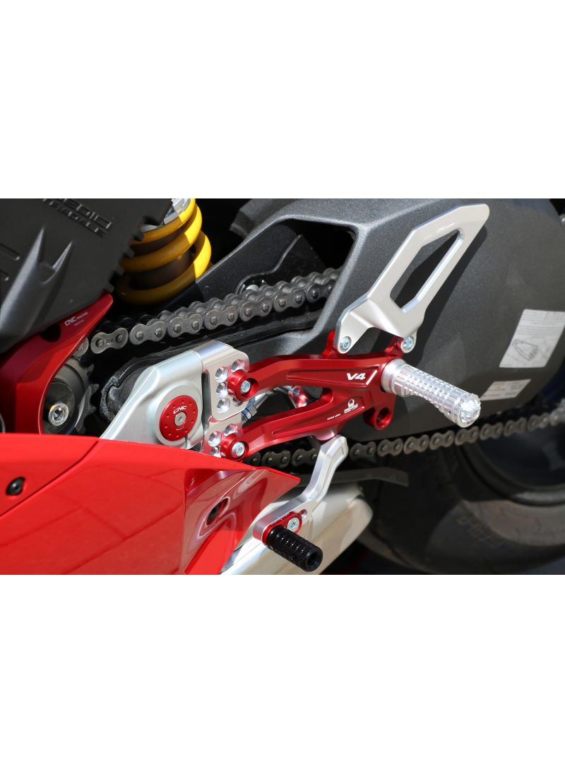 Adjustable rear set RPS EASY for Ducati Panigale V4 with road and reverse shift - Pramac Limited Edition