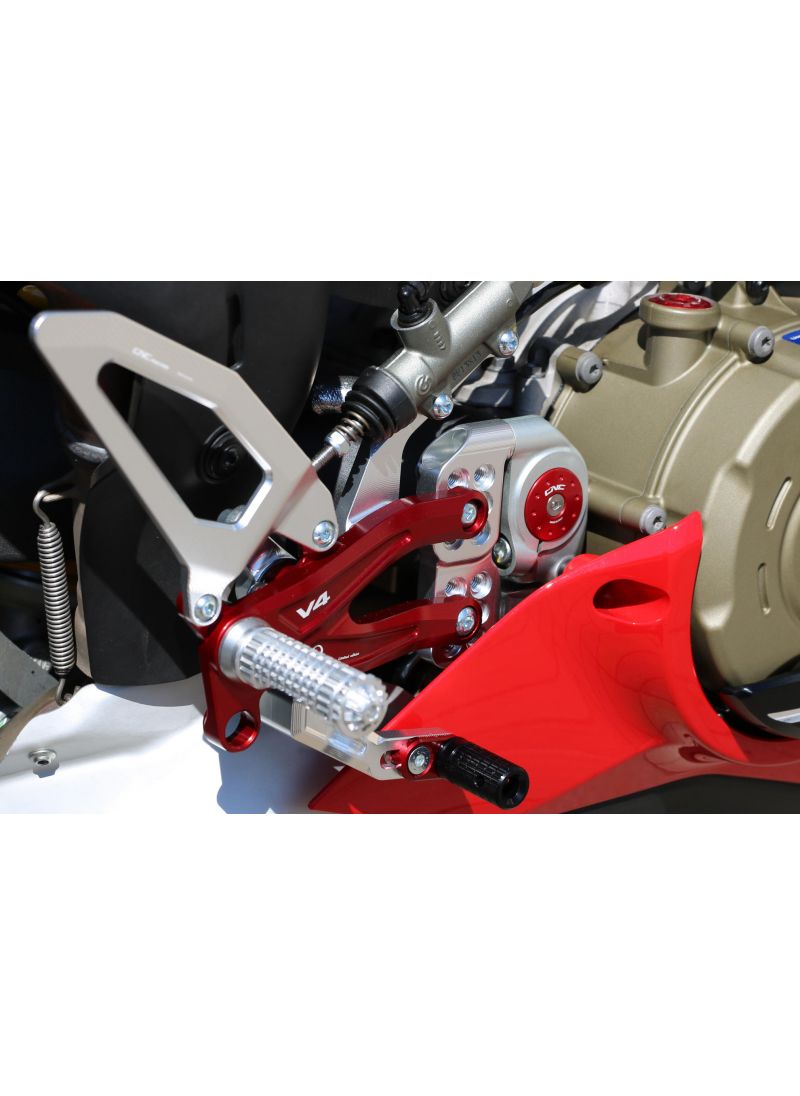 Adjustable rear set RPS EASY for Ducati Panigale V4 with road and reverse shift - Pramac Limited Edition