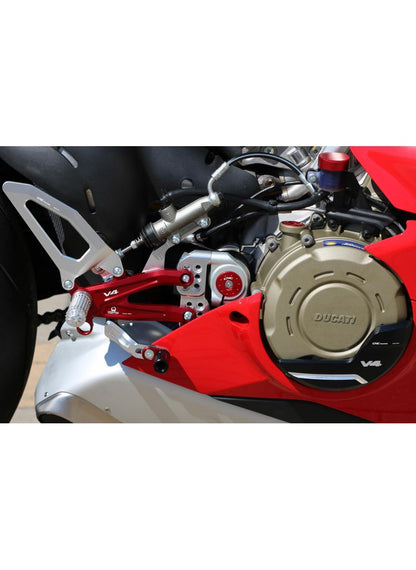 Adjustable rear set RPS EASY for Ducati Panigale V4 with road and reverse shift - Pramac Limited Edition