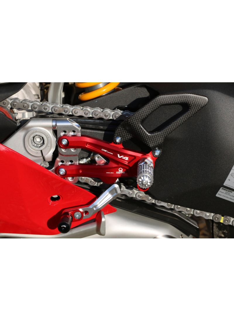 Adjustable rear set RPS EASY for Ducati Panigale V4R with road and reverse shift - Pramac Limited Edition