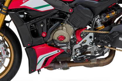 Voortandwiel cover Ducati Streetfighter V4 SP2 (2023-2024) CP172R gemonteerd op Streetfighter V4S