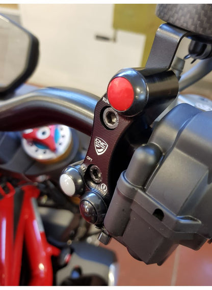 Right handlebar switch Pramac - OEM and RCS Brembo brake master cylinder Ducati Hypermotard 1100S (2007-2009)