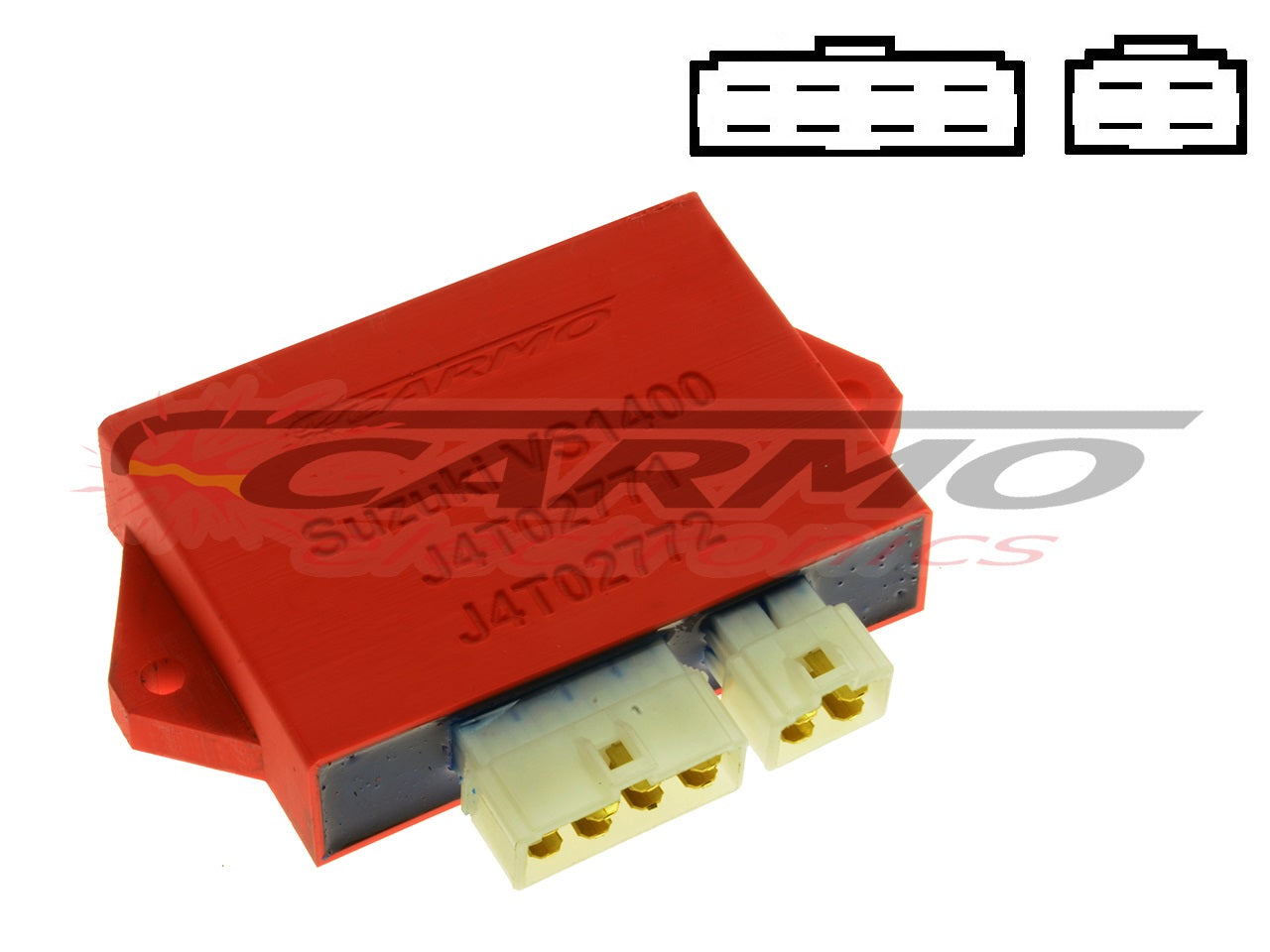 Carmo verbeterde CDI ontstekingsunit voor Suzuki VS1400 Intruder 1987-1995 vervangt J4T02771 en J4T02772 met 8-polige en 4-polige stekker