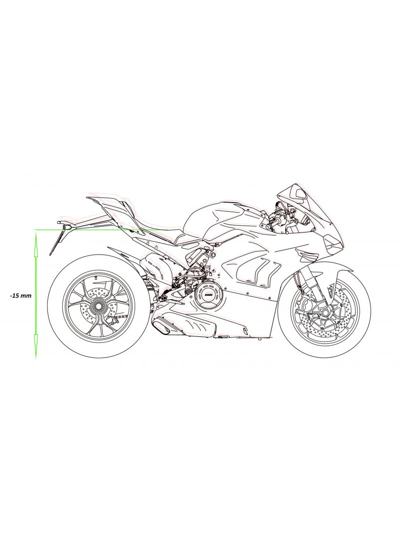 Trekstangen voor verlaagde zadelhoogte achterste schokdemper Ducati Panigale V4 en Streetfighter V4