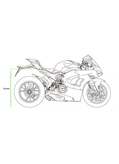 Trekstangen voor verlaagde zadelhoogte achterste schokdemper Ducati Panigale V4 en Streetfighter V4