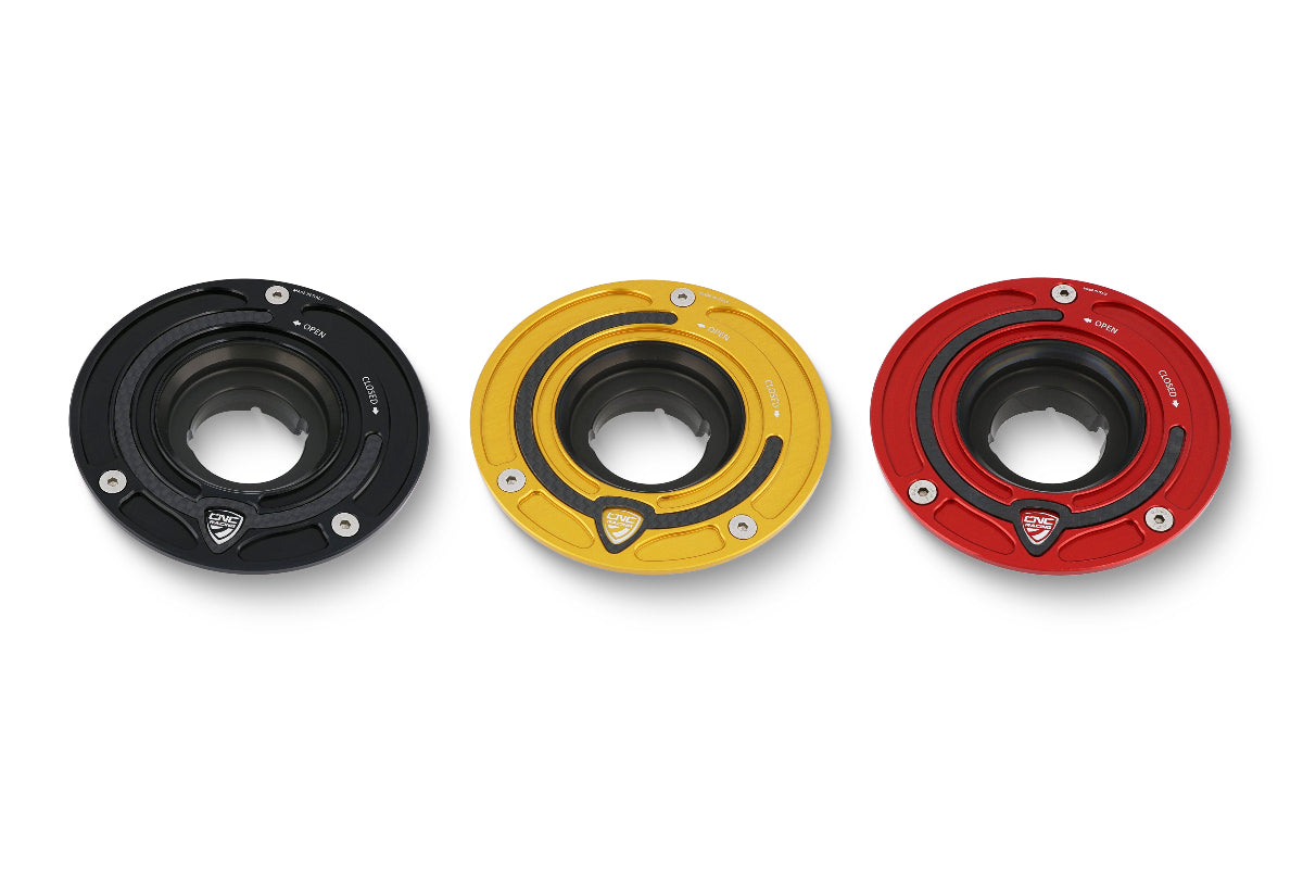 Tankdop buitenrand Carbonio Aprilia RSV Tuono (2002-2005) beschikbare kleuren zwart rood en goud