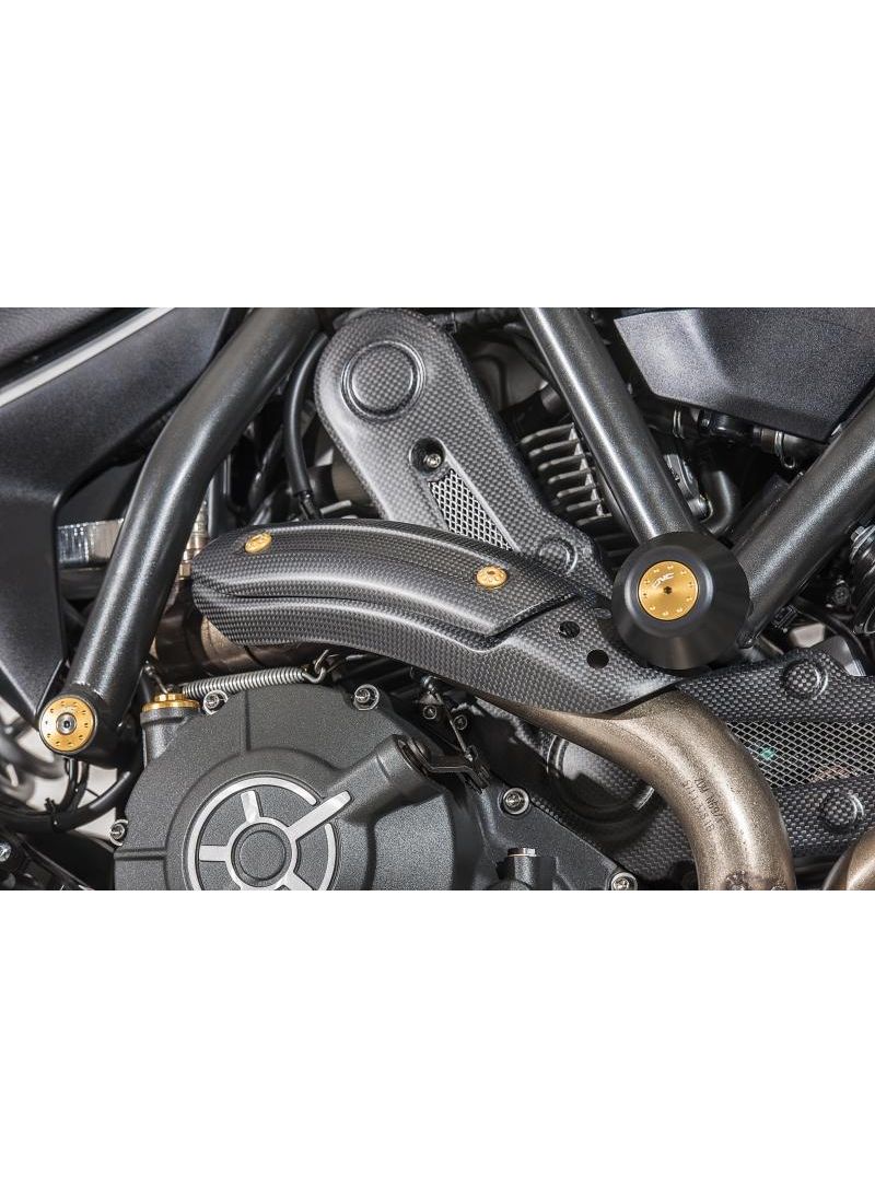 Exhaust pipe heat guard hold Ducati - matt carbon