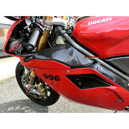 Avia Compositi luchtgeleidercover met gaten voor originele knipperlichten mat carbon set (2 st.) Ducati 998 (2002-2003)