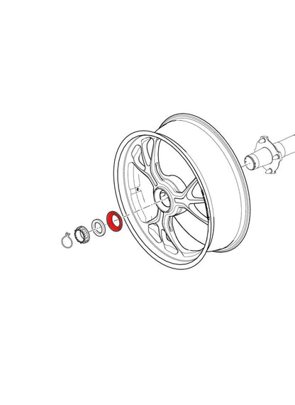 Achterwiel achteras moer spacer rechts Ducati Streetfighter V4S (2025+)