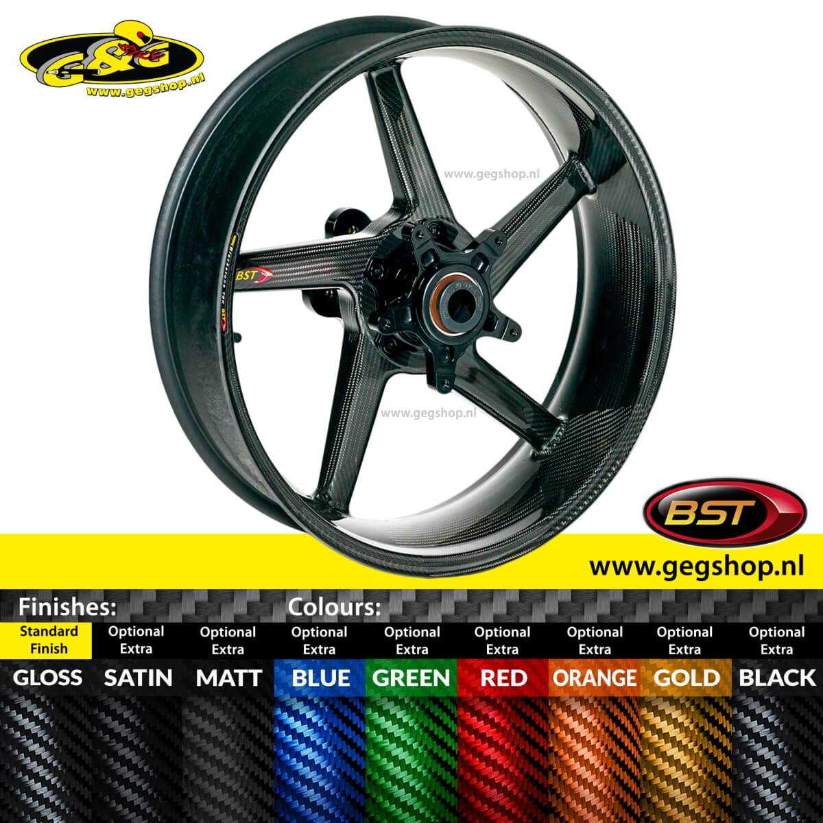 BST Torque TEK 5x16'' carbon achtervelg voor Harley Davidson FLTR Road Glide (2009)