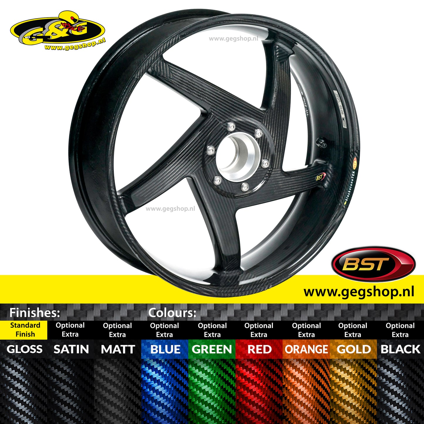 BST Carbon Achtervelg Diamond TEK 6,0 x 17" Triumph Speed Triple 1050 2011 - 2017