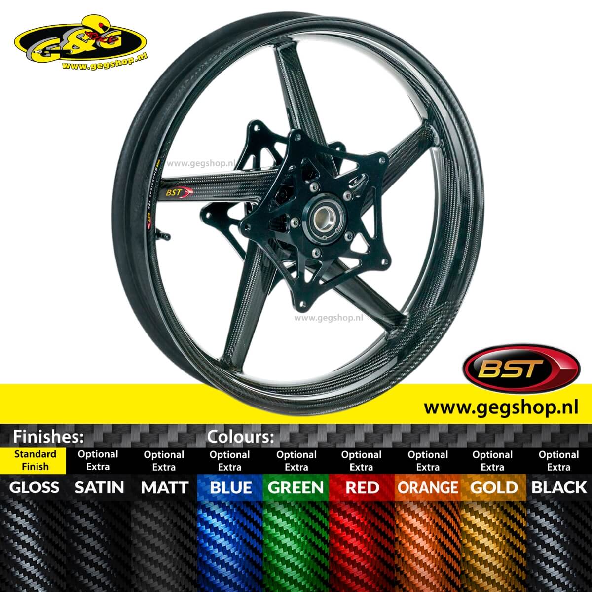 BST Carbon Voorvelg Diamond TEK 3,5 x 17" Triumph Speed Triple 1050 2011 - 2017