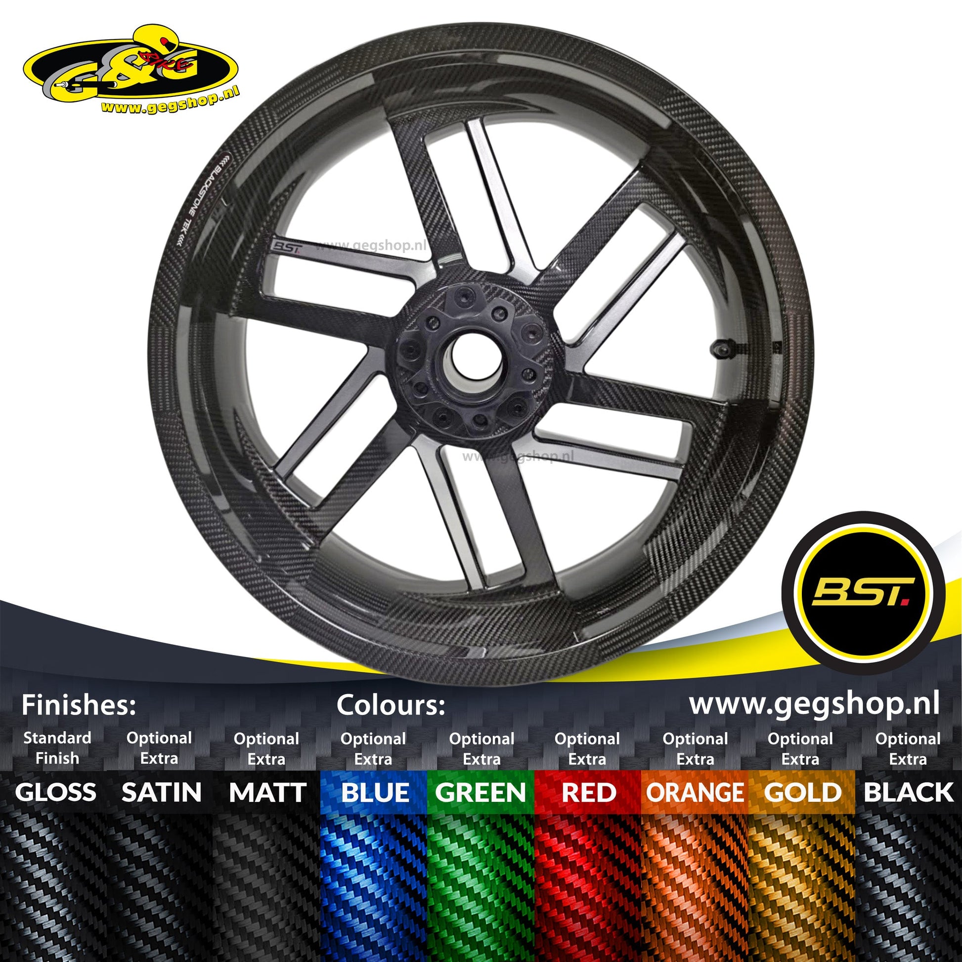 BST Reaper TEK 5.5x18'' carbon achtervelg voor Harley Davidson XL1200XS Forty Eight Special (2018-2019)