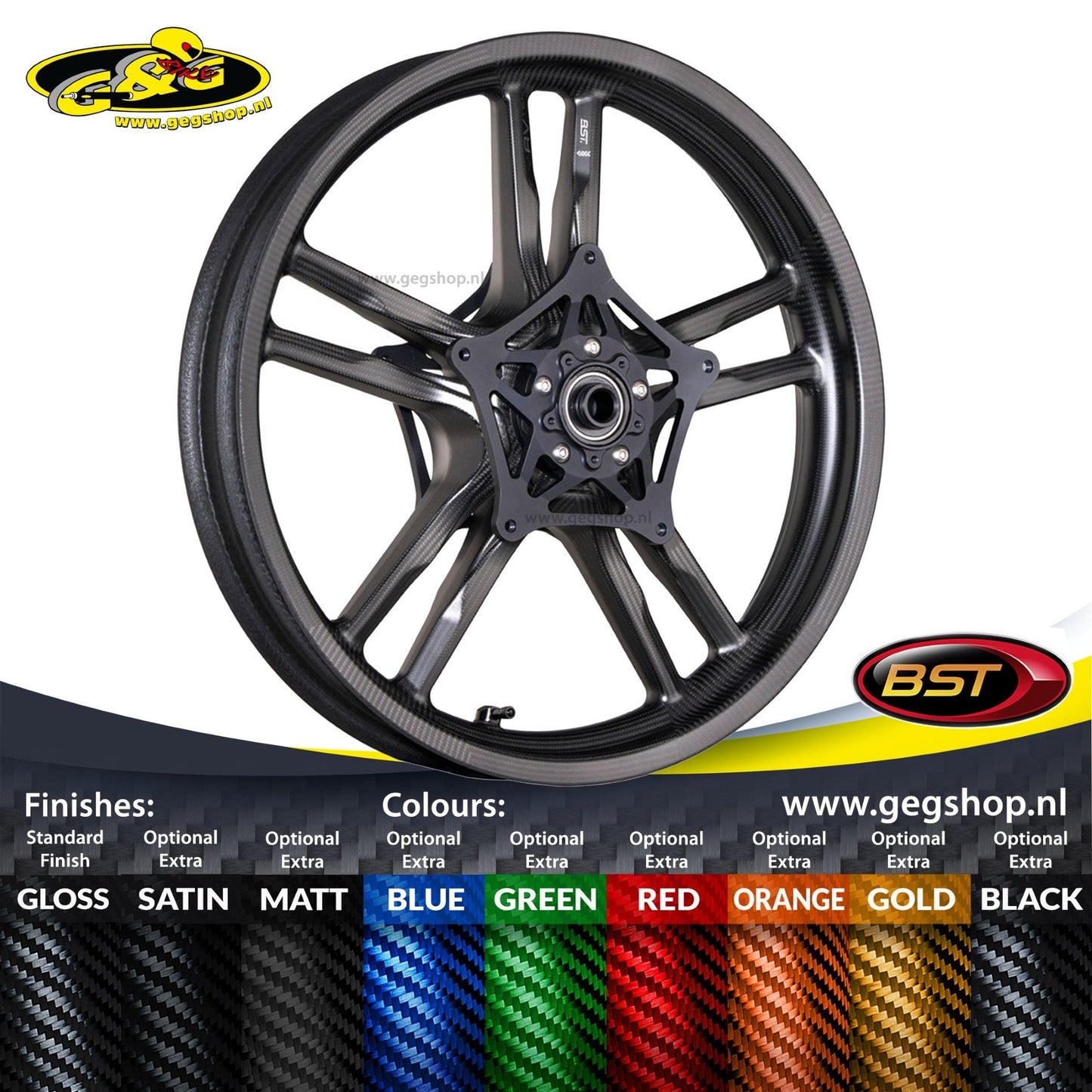 BST Carbon Achtervelg Diamond TEK 4,5 x 17" Kawasaki ZX-4R (2023+)