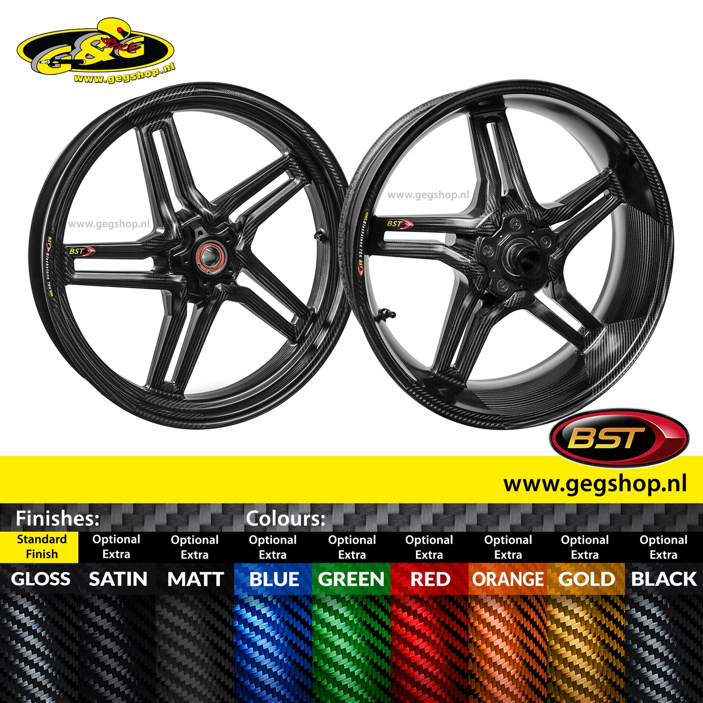 BST Star TEK achtervelg carbon 6,0 x 17" Ducati Monster 821 (2013-2017)