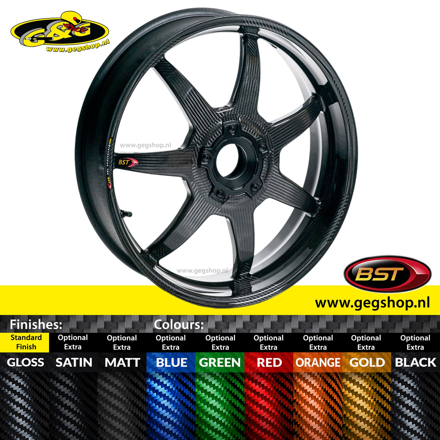 BST Torque TEK 5.5x18'' carbon achtervelg voor Harley Davidson XL1200XS Forty Eight Special (2018-2019)