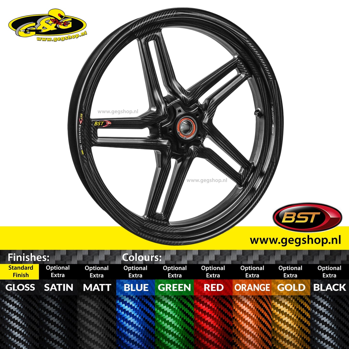 BST Star TEK achtervelg carbon 6,0 x 17" Ducati 1098R (2007-2009)
