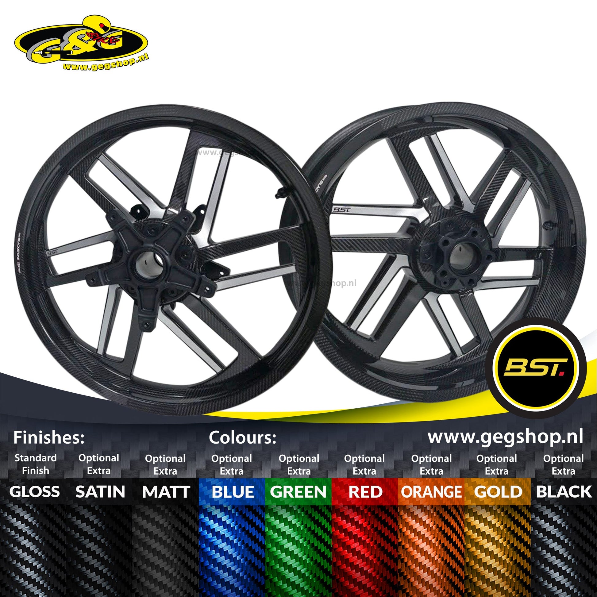 BST Reaper TEK 3.5x19" carbon voorvelg voor Harley Davidson XL1200L Sportster 1200 Low (2008-2011)