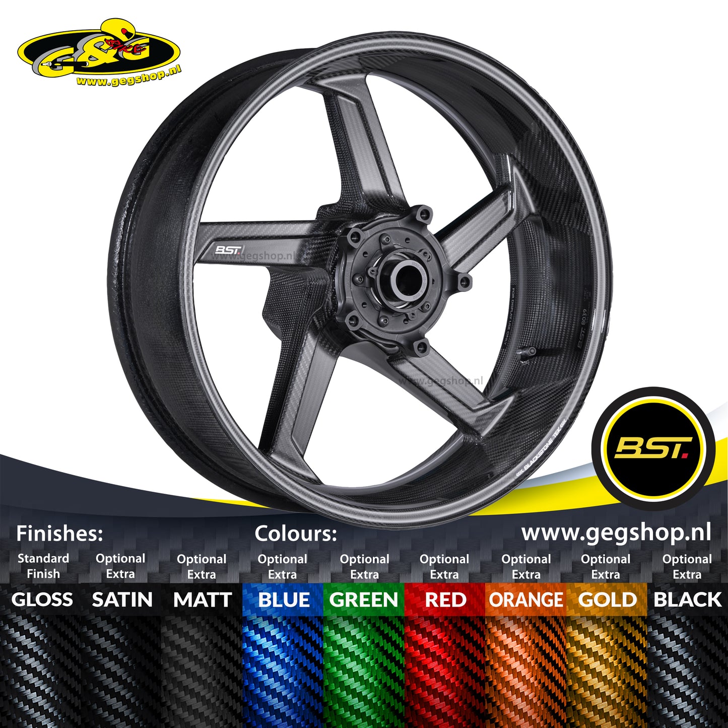 BST Star TEK achtervelg carbon 6.0" x 17" RSV4 (2021+)