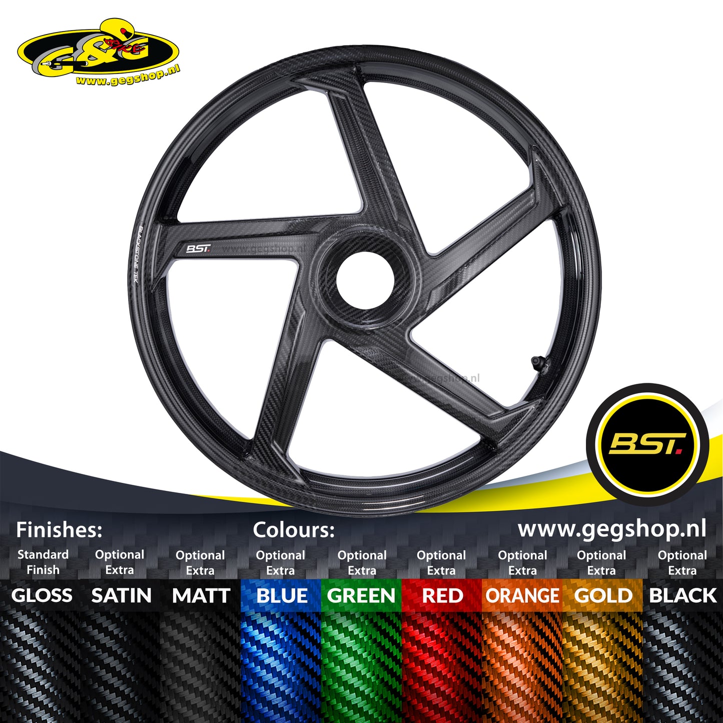BST Star TEK achtervelg carbon 6,0 x 17" Ducati Streetfighter V2 (2022-2024)