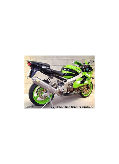 Gebruikt - G&G Oval uitlaat Zwart RVS Kawasaki ZX9R (2000-2001)