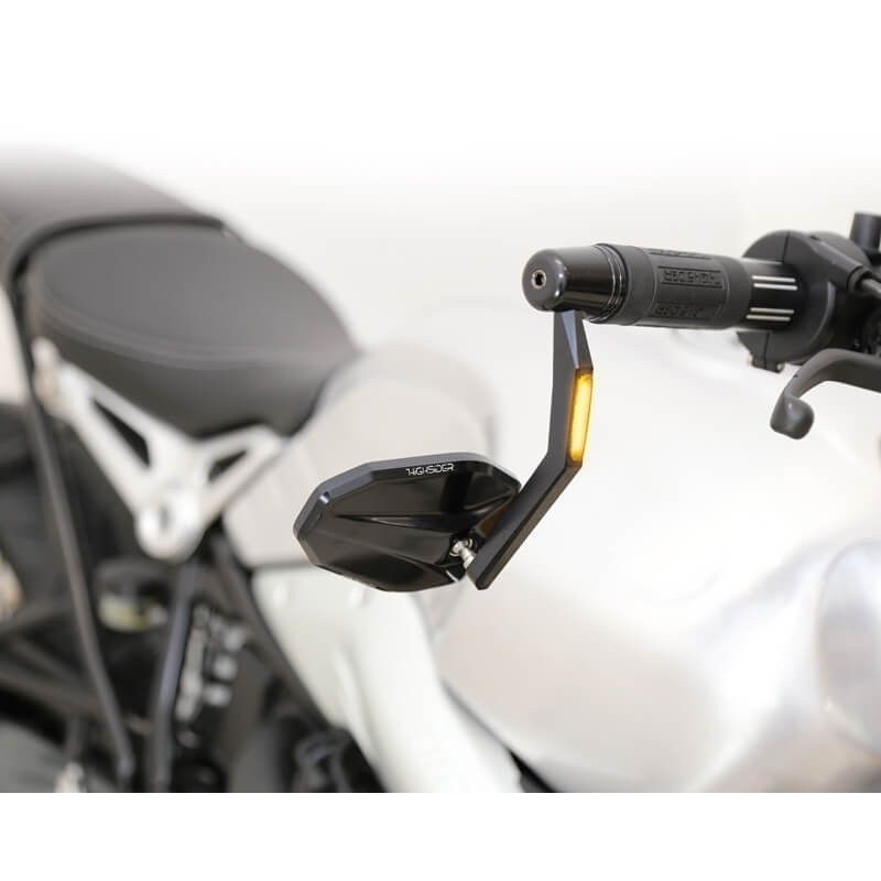 HIGHSIDER Victory stuuruiteindespiegel met LED-richtingaanwijzer gemonteerd op BMW R9T
