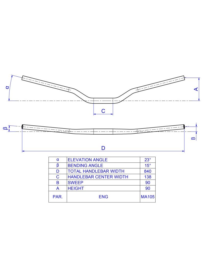 Handlebar 22-29mm Fatbar CNC Racing