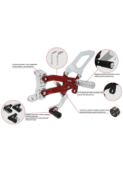 Rearset CNC Racing Pramac Limited Panigale V4 V4S
