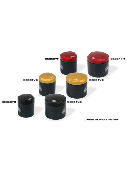 Carbon 12ml (achter)rem of koppeling vloeistof reservoir met aluminium deksel Honda V3R (2026+)