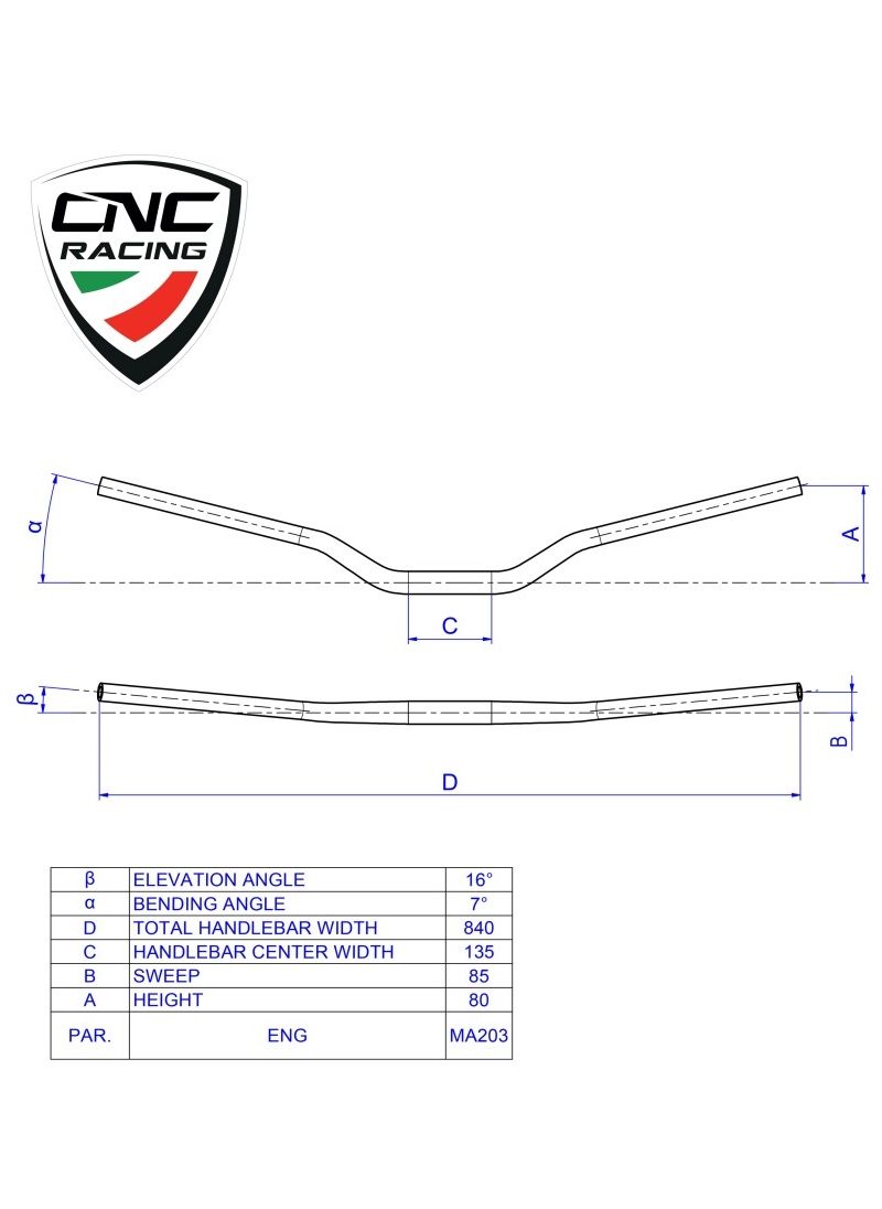 Stuur 22mm CNC Racing Honda V3R (2026+)